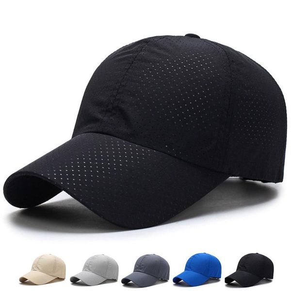 

1pc 7 colors hat outdoor sport quick-drying fabric running baseball mesh men summer visor cap hiking accessorie hats, Black;white