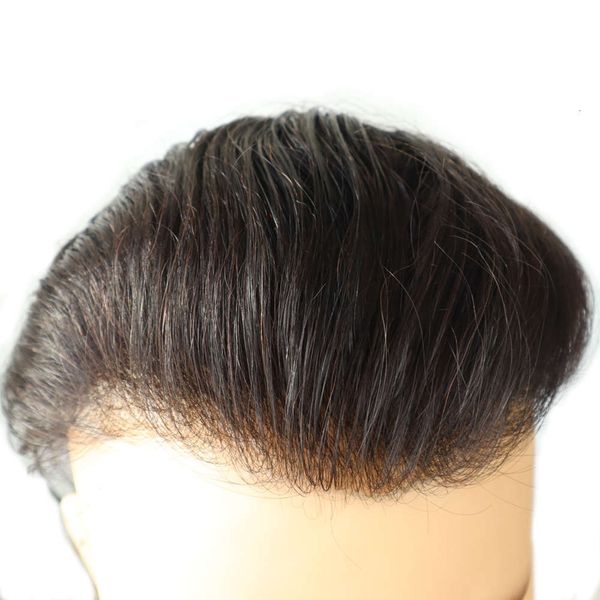 

ckc-ng super thin men toupet natural hair line india men's wig, Black