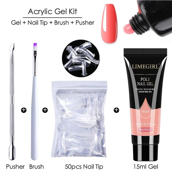 

nail art kits limegirl poly extension gel kit all for manicure set fast building cuticle pusher finger extend mold polish