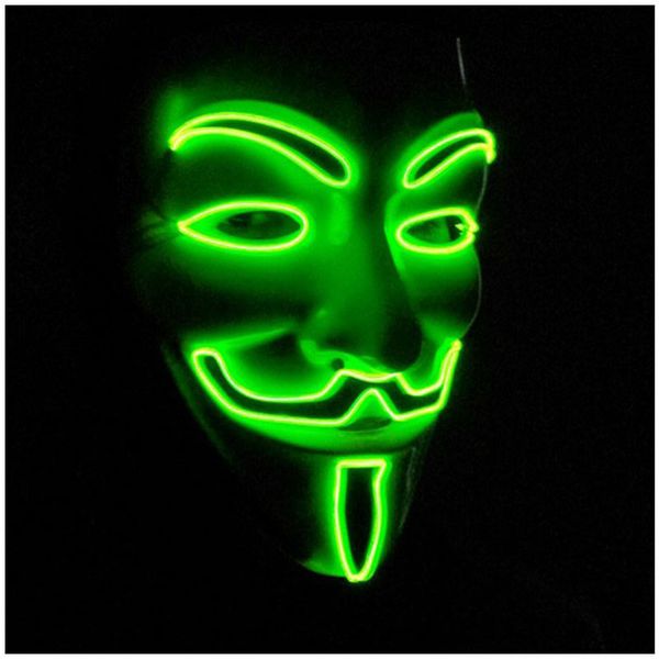 

mask v-shaped ktv masquerade ball props halloween luminous cold light line v-shaped hate