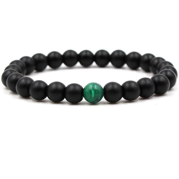 

beaded, strands simple temperament 8mm black frosted stone malachite beads bracelet jewelry accessories
