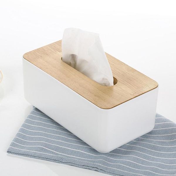 

445g tissue box oak wooden paper drawer napkin storage for home office desk boxes & napkins