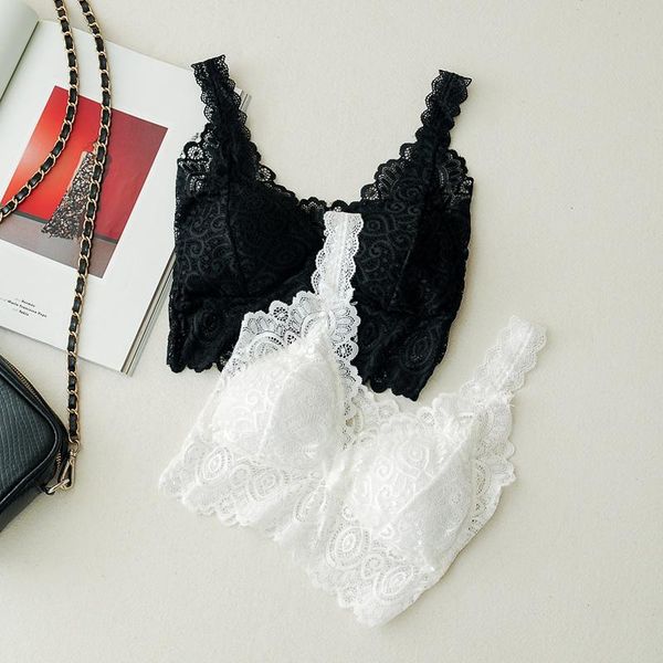 

bras lace tube underware gathering with chest pad women bra breathable shockproof no rims, Red;black