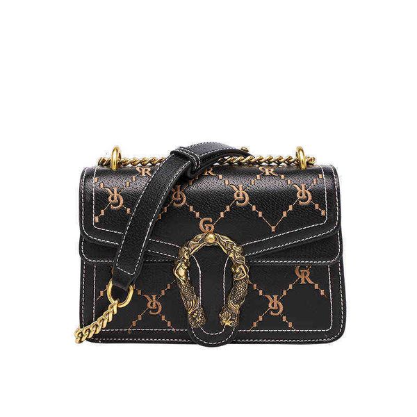 

fashionable embroidered lingge single shoulder bag fashionable personalized shell trend chain msenger leisure women's