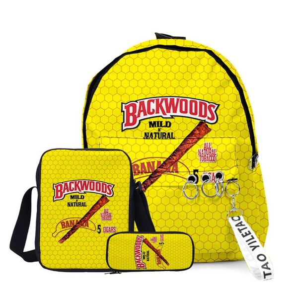 

backpack backwoods cigars backpacks three pieces 3d print women men cosply kpop oxford waterproof teenage students boys girls school bags
