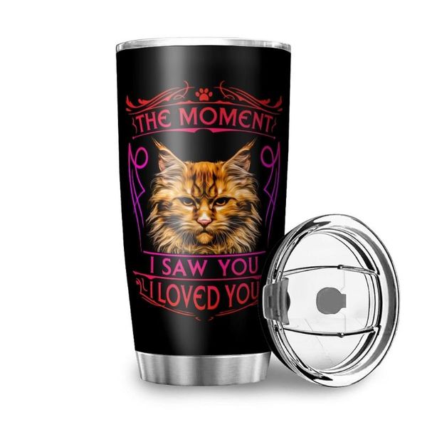 

water bottles 600ml stainless steel thermal cup pet cat and dog head printing double wall vacuum car reusable coffee