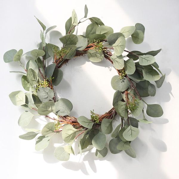 

decorative flowers & wreaths diy artificial garlands fake silk leaf eucalyptus plastic green plant garland for wedding party home decor acce