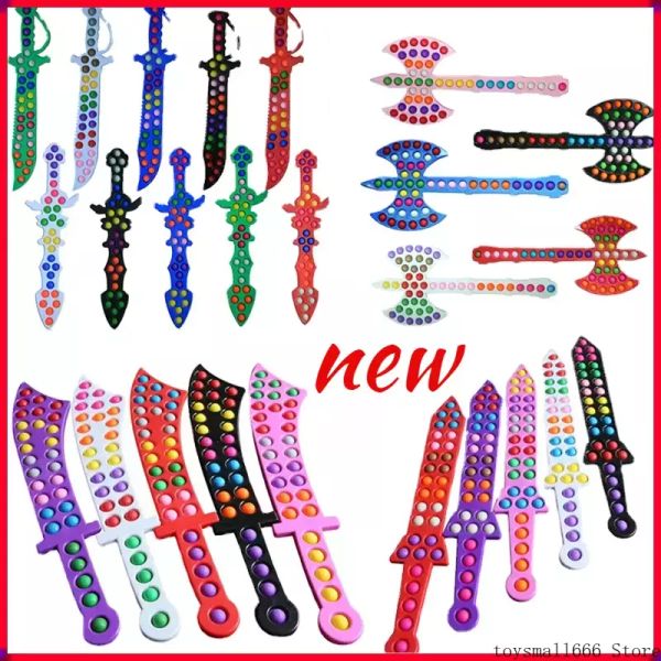 

new sword axe fidget toy giant large push bubble sensory stress relief anti anxiety christmas gift kids family games finger puzzle toys
