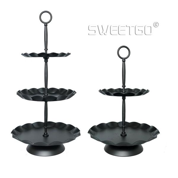 

other bakeware 3 tiers cupcake stand black wave edge tray cake tools party event supplier home decoration kitchen& bar 2 lays