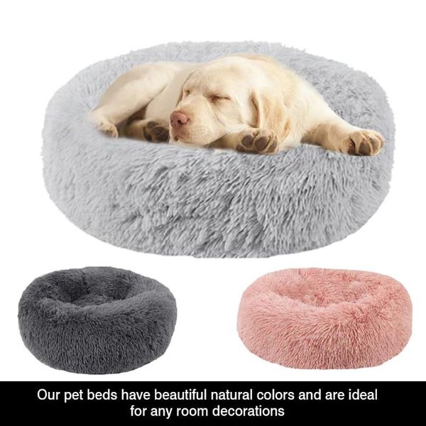 

kennels & pens round plush dog bed cat cushion mat winter warmthickened warm sleeping cats nest for kittens