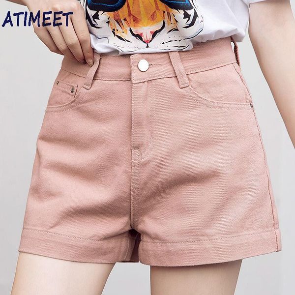 

women fashion denim shorts plus size summer casual style stretch jeans women's, Blue