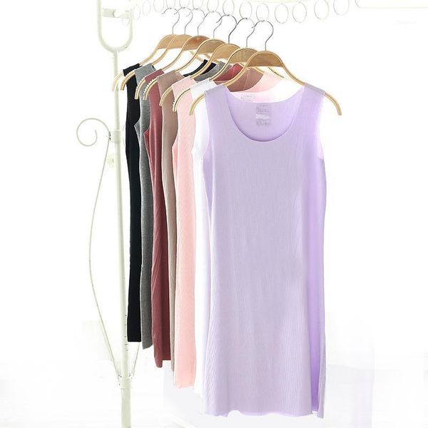 

sell 2021 summer seamless vest skirt cool women sleeveless v neck skirts fashion elastic d338, Black