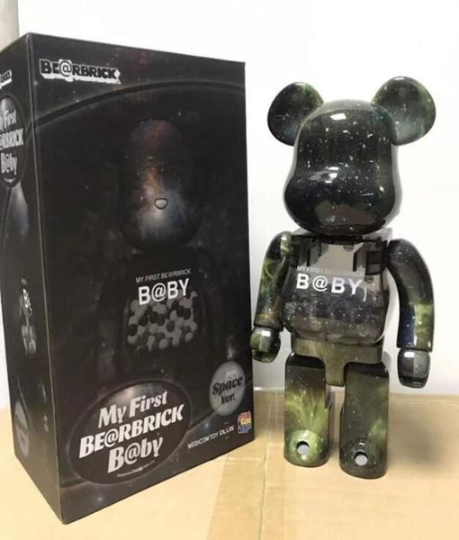 

new style 400% 28cm bearbrick the abs aurora sky fashion bear chiaki figures toy for collectors be@rbrick art work model decoration toys gif