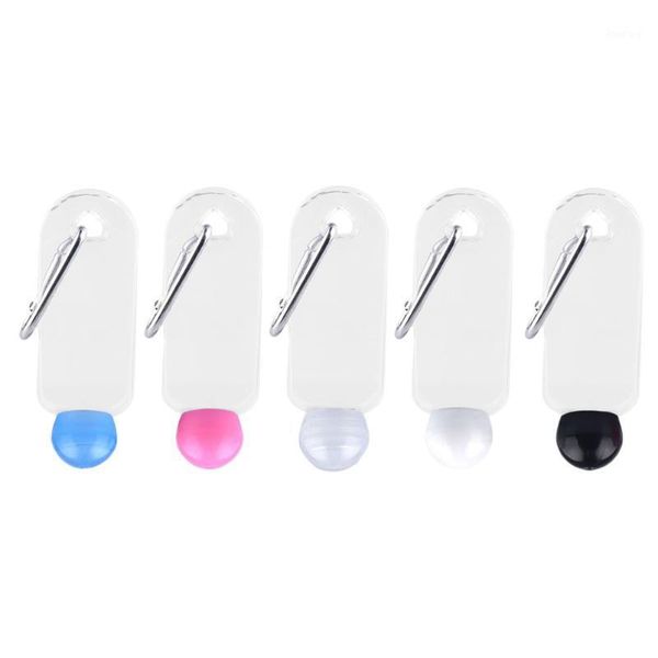 

storage bottles & jars 5pcs 30ml travel plastic clear keychain round liquid emulsion bottle (white, black, transparent, blue, pink)