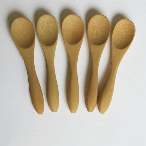 

spoons 100pcs wooden spoon small honey children mini scoop ice cream bamboo