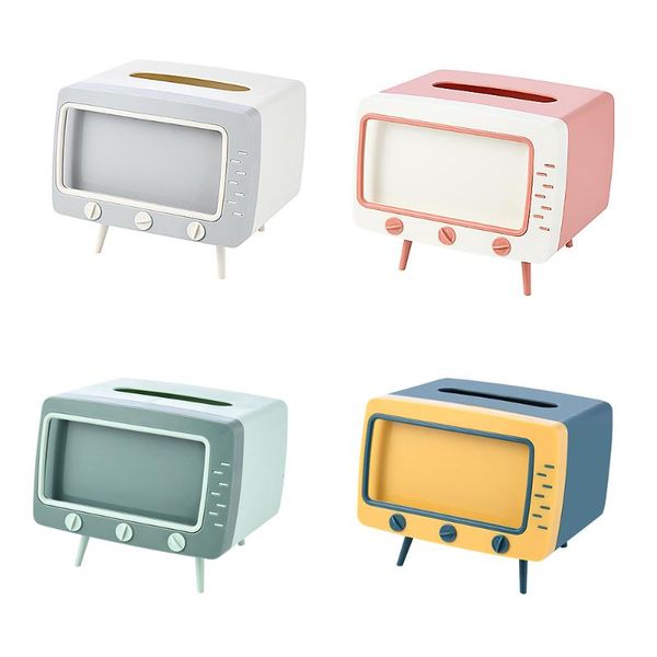

tissue boxes & napkins cute box creative tv shape paper holder dispenser phone multifunctional mobile rack storage