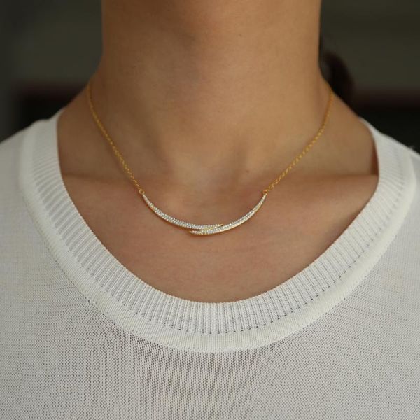 

charm dainty simple cz bar pendent necklace fashion delicate crosss gift ethnic bohe women choker drop chokers, Golden;silver