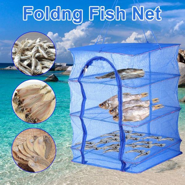 

foldable 4 layers drying net fish rack hanging vegetable dishes 40 x 65cm pe hanger fishing accessories