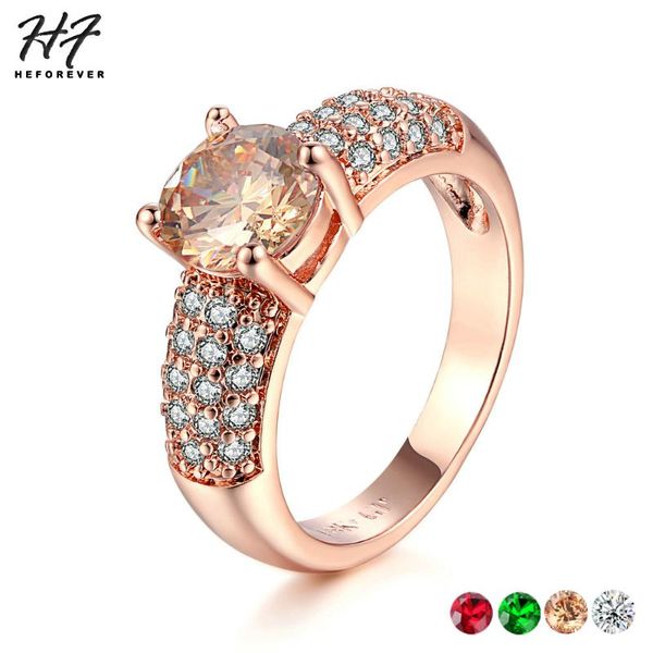 

wedding rings multicolor optional ring for women + cubic zirconia rose white gold color fashion jewelry valentine's day r818, Slivery;golden