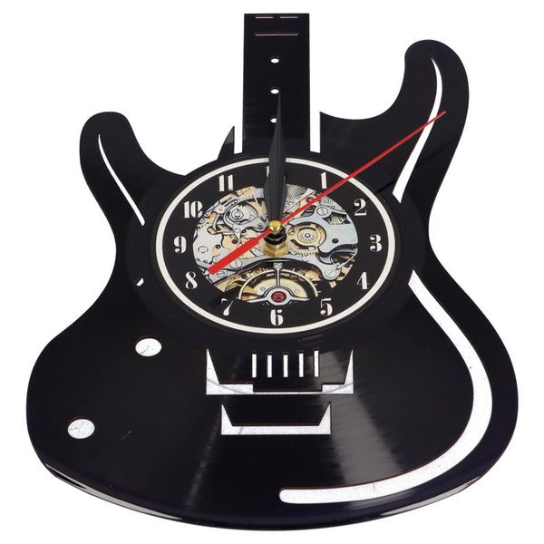 

wall clocks rock music guita record clock modern lamp musical instrument hanging remote control led night light guitar gift