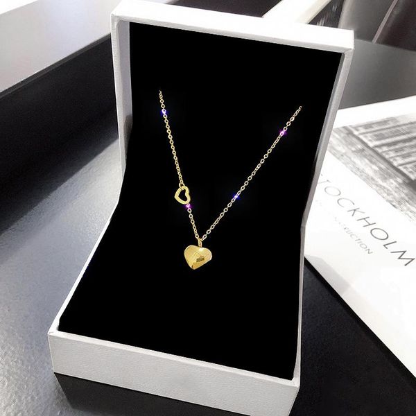 

pendant necklaces fashion jewelry gift luxurious high-grade titanium steel hollow love female necklace vintage party for women girls, Silver