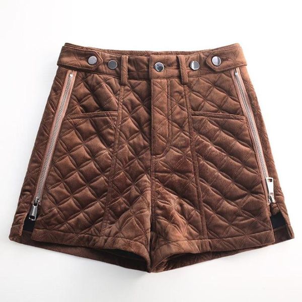 

velvet shorts women's autumn winter 2021 plush wear, White;black