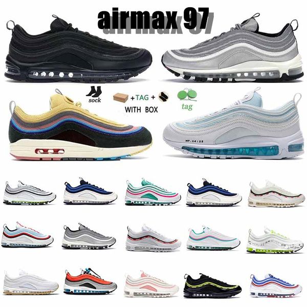 

2021 new air max 97 97s mschf x inri jesus sean wotherspoon shoes men women triple black white silver throwback future bred game royal mens