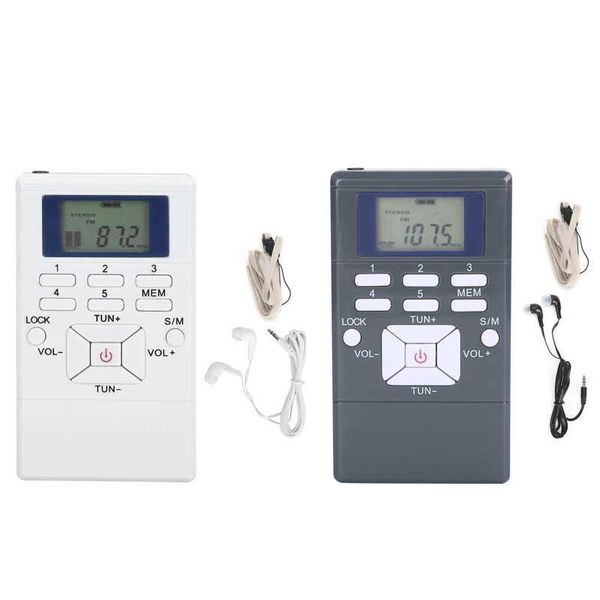 

professional radio mini portable fm stereo receiver with lcd display earphone