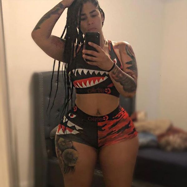

ethika style special pattern womens tracksuits sleeveless stretchy package beach suit short pant women 2 piece set, Gray