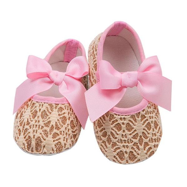 

first walkers baby toddler girls prewalker soft sole anti-slip lace-up butterfly-knot shoes