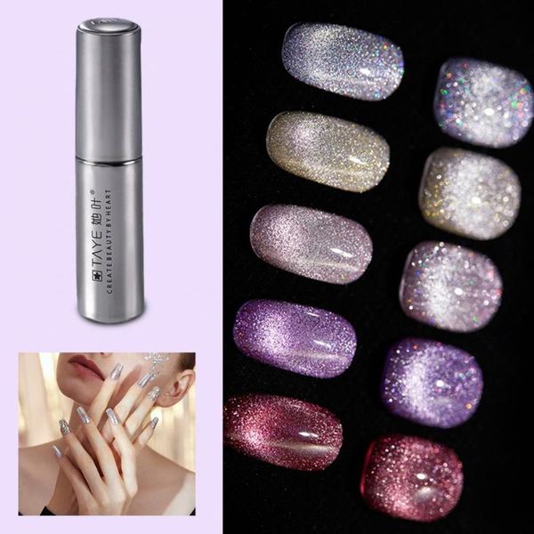

10ml cat eye gel reflective rhinestone drill multiple colors glitter soak off manicure nail for lady, Red;pink