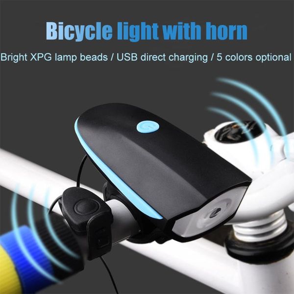 

bike light bicycle horn headlight usb charging rechargeable led front cycling accessories 7588 lights