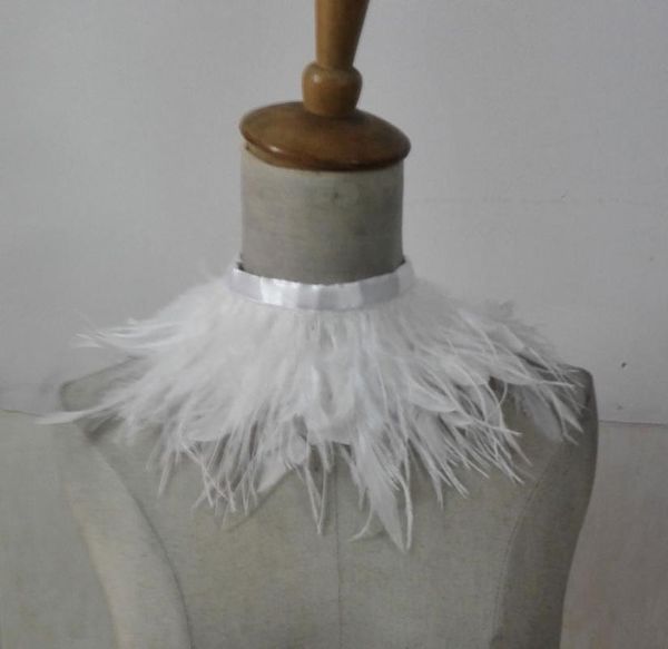 

scarves ostrich and rooster coque feather necklace collar # cw18004, Blue;gray