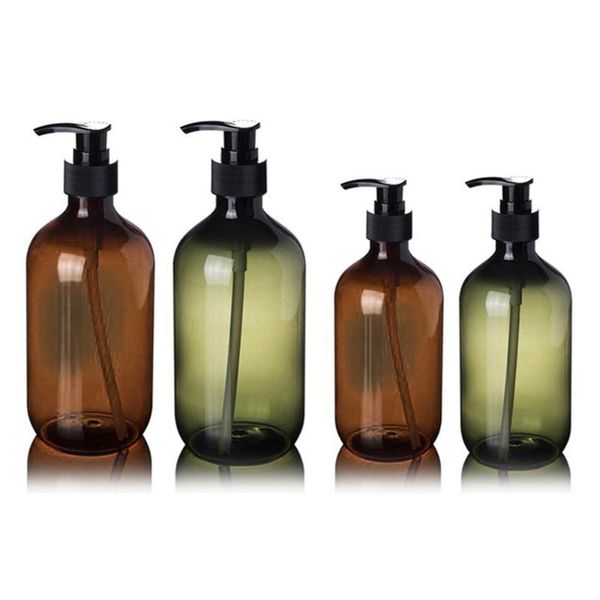 

storage bottles & jars 1pc 300/500ml refillable bottle amber shampoo empty lotion container foam pressed pump for soap shower gel travel