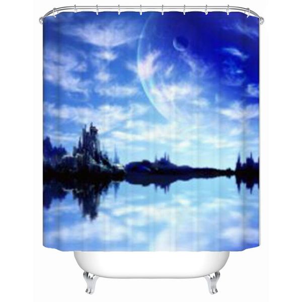 

shower curtains landscape in fantasy planet curtain scenery decor fabric bathroom with hooks waterproof