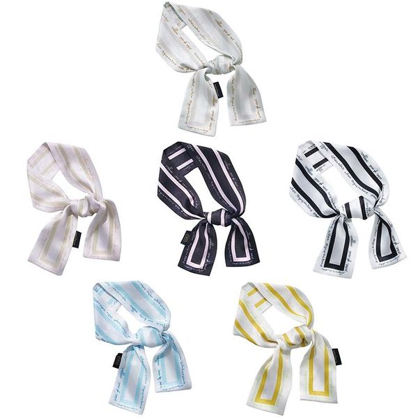 

scarves women's fashion ribbon simulation silk scarf beautiful solid design girl hair band bag handle wrapped small collar, Blue;gray
