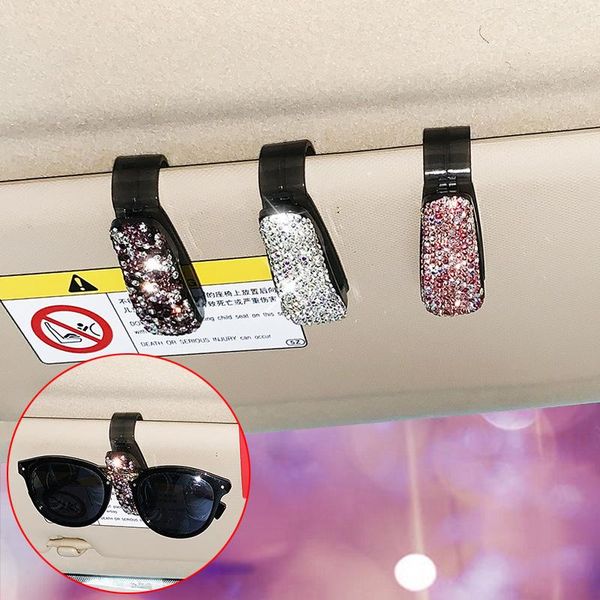 

other interior accessories car documents clip glasses case multi-functional inset crystal diamond ticket fashion automobile decoration