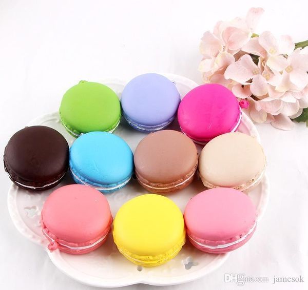 Langsam steigendes Kawaii weiches Squishy-Macaron-Spielzeug, Dessert-Kuchen, niedliche Handy-Riemen, Kinderspielzeug, Geschenk, Charms, Sahnebrot, duftend, c097