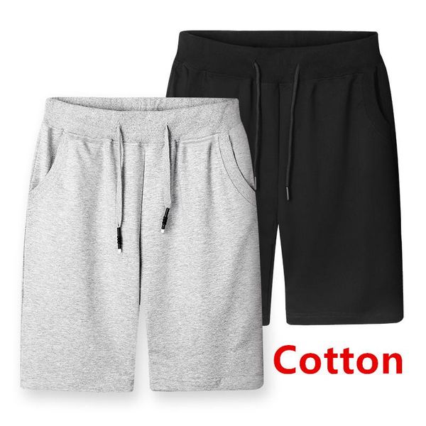 

summer men's casual shorts plus size fashion sports 100% cotton loose beach tide brand clothing, White;black