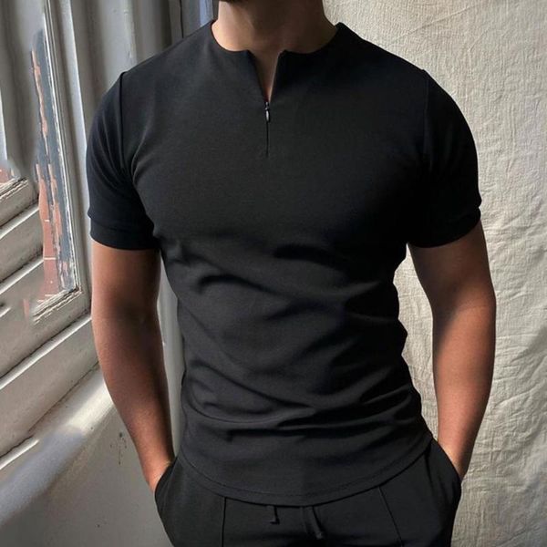 

men's t-shirts men t-shirt solid color loose summer short sleeve round neck fashion pullover casual streetwear, White;black