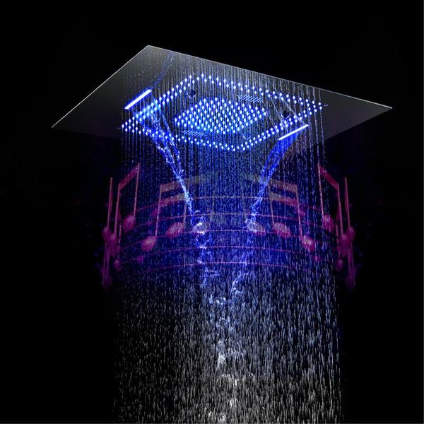 

bathroom shower sets head can be remotely controlled led embedded music shower, waterfall set 800*600