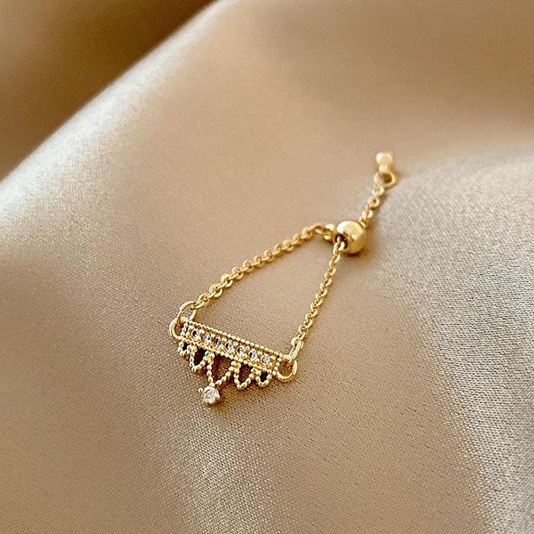 

wedding rings jewelry gift luxury crown cool style women's creative design tail finger girl ring vintage party for women, Slivery;golden