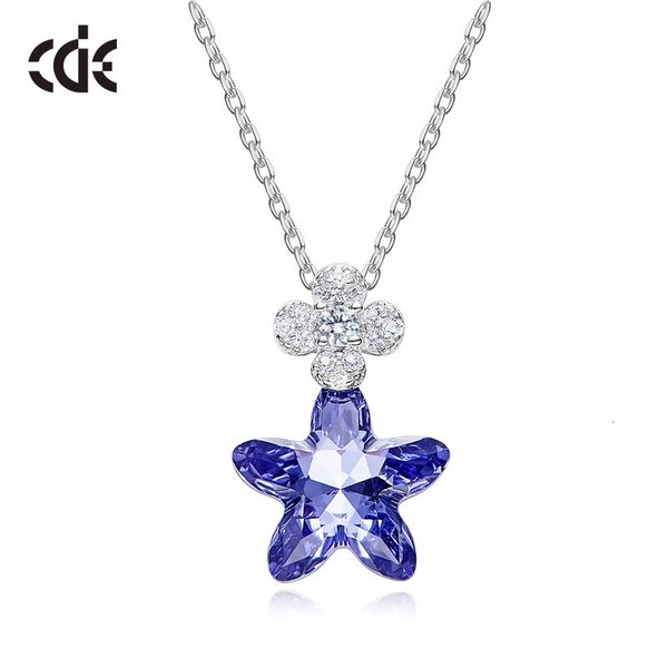

necklace sidel ocean star 925 sterling silver with swarovski crystal clavicle chain for women