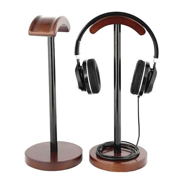 

cell phone mounts & holders diy headphone bracket hanging rack solid wood headset display stand metal hook