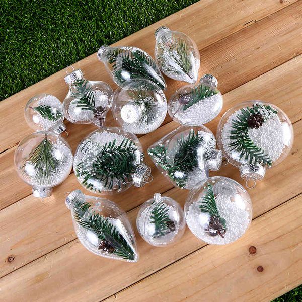 

creative plant foam plastic transparent ball decorations christmas tree ornaments