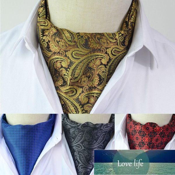 

neck ties men vintage polka dot wedding formal cravat ascot self british style gentleman polyester silk paisley tie suit factory price exper, Blue;purple