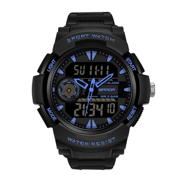 

wristwatches men's sports watch digital double display fashion boy waterproof analogue summer luxurious gift quartz clock black, Slivery;brown
