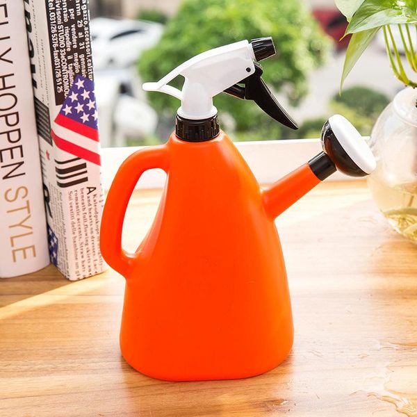 

watering equipments 2 in 1 plastic can indoor garden plants pressure spray water kettle fbs889