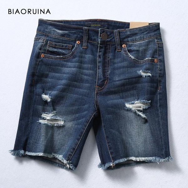 

women's shorts biaoruina wild washing bleached hole casual denim short female high waist summer fashion plus size, White;black
