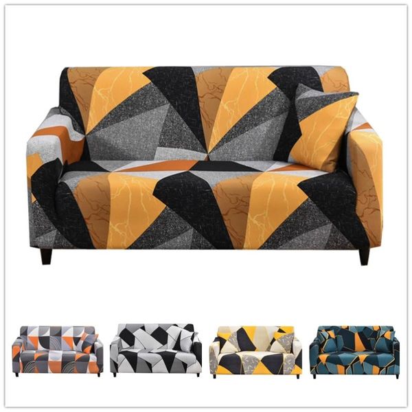 

chair covers geometry print stretch sofa cover elastic all-inclusive sectional l-shape couch for living room furniture protector
